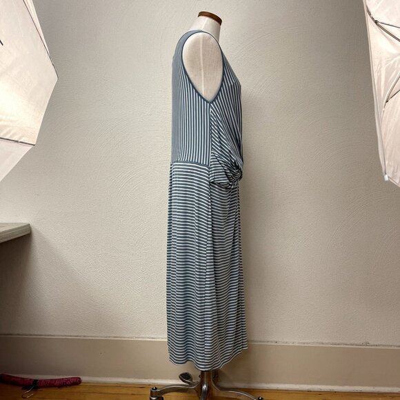 NWT Catherines Blue & White Striped Summer Dress sz 14/16 - Picture 3 of 7